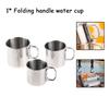 1Pc Stainless Steel Folding Handle Cup Portable CarabinerOutdoor Camping Cups for Home Outdoor Camping Accessories