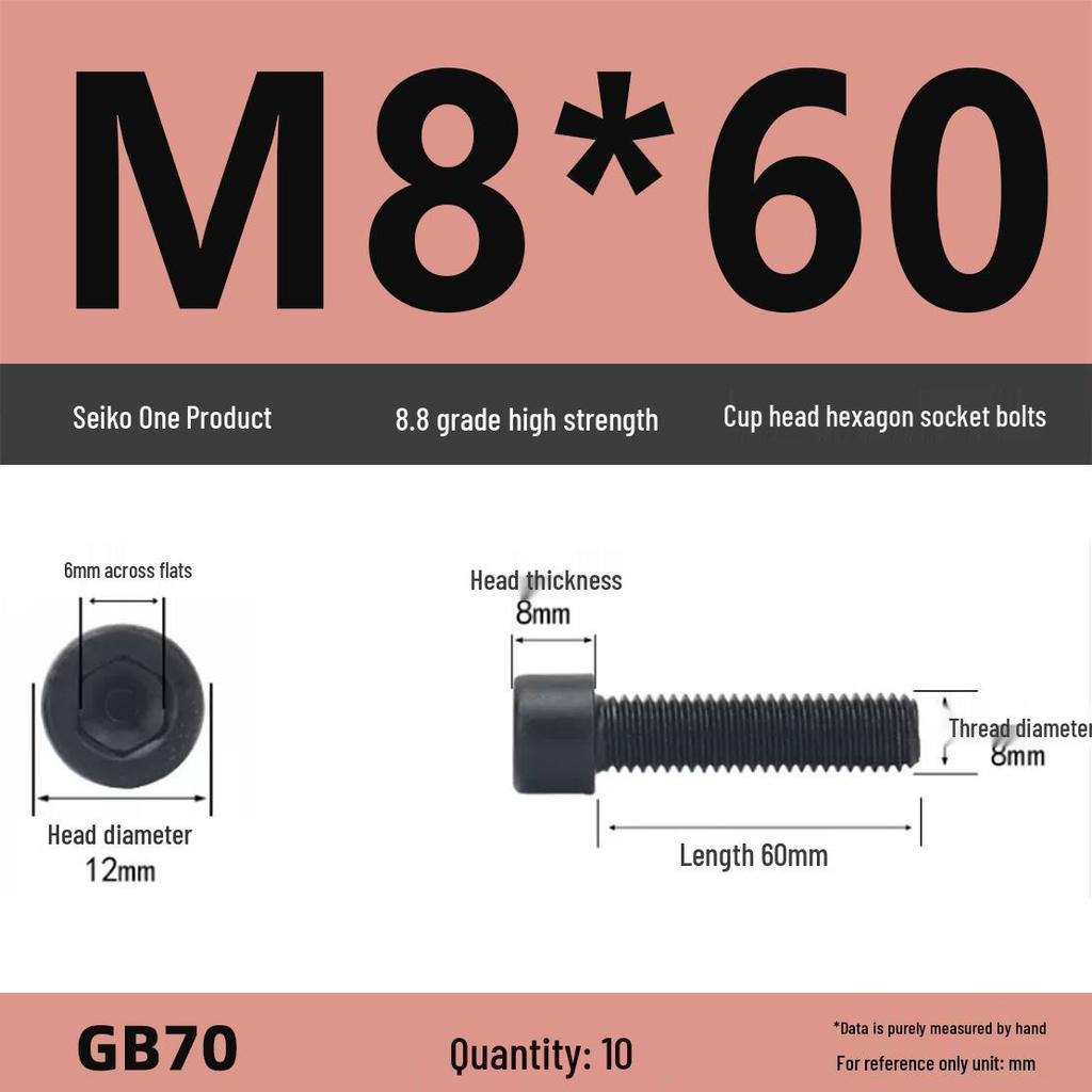 8.8 High-Strength Socket Head Cap Screw Bolt (M4-M16)