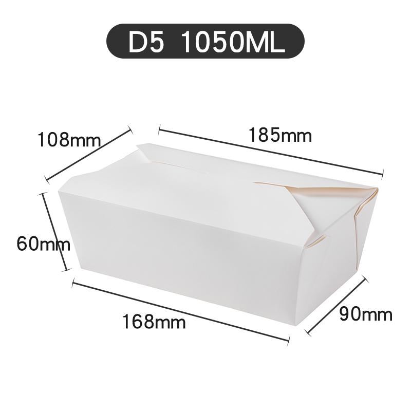 50-Pack Disposable White Paper Takeout Boxes for Salads, Fried Rice, and Fried Chicken