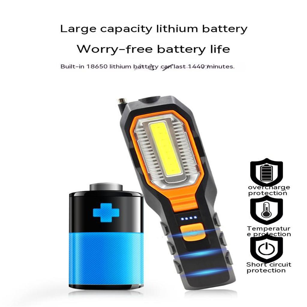 Cob Work Light 4 Modes Multifunctional Usb Charging Car Maintenance Light Camping Lamp With Magnet