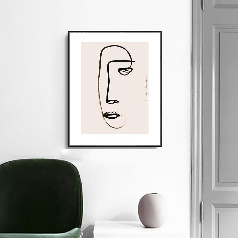 Poster Astratti Ragazza Retrò Stampe Galleria Pittura su Tela Interno Arte Murale Nordico Immagini Per Soggiorno Decorazione Casa