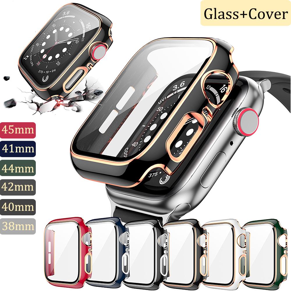 Glas + Abdeckung Für Apple Watch Gehäuse 7 45mm 41mm 44mm 40mm 42mm 38mm  Allround Protector iWatch Gehäuse Stoßstange + Displayschutz Apple Watch  Serie 3 5 6 SE günstig kaufen — Preis,