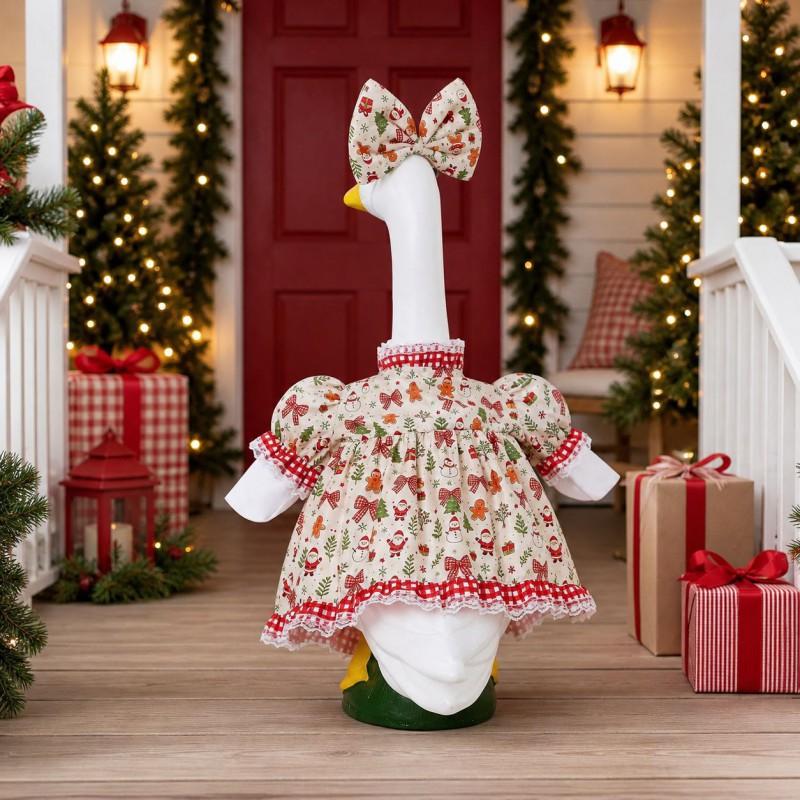 Christmas Lace Princess Dress 23-inch Porch Goose Festive Costume
