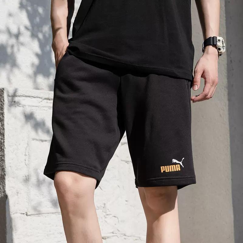 Puma Solid Color Loose Fit Straight Leg Sports Shorts Men shorts Black 675753-91