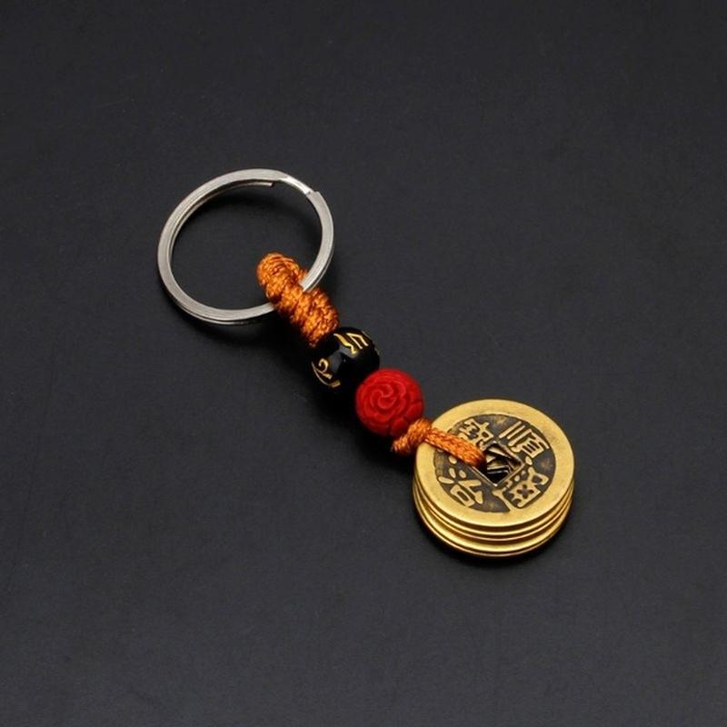 1 Pcs Fortune Chinese Feng Shui for Wealth and Success Jewelry Antique Coins Keychain Bag Accessories