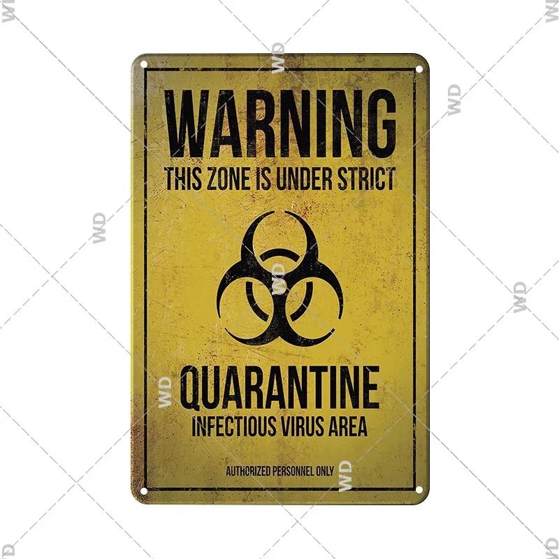 CautionCharm Vintage Metal Plaque - Warn Slogan Design - Great for Door, Factory & Home Wall Decor - Retro Caution Sign Poster