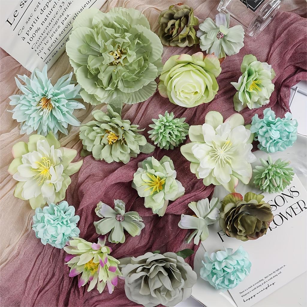 21 Seiden-Kunstblumen-Sortiments-Set für DIY-Bastelarbeiten, Margeriten gemischte Sorten, Perfekt für Valentinstagsdekorationen und Arrangements