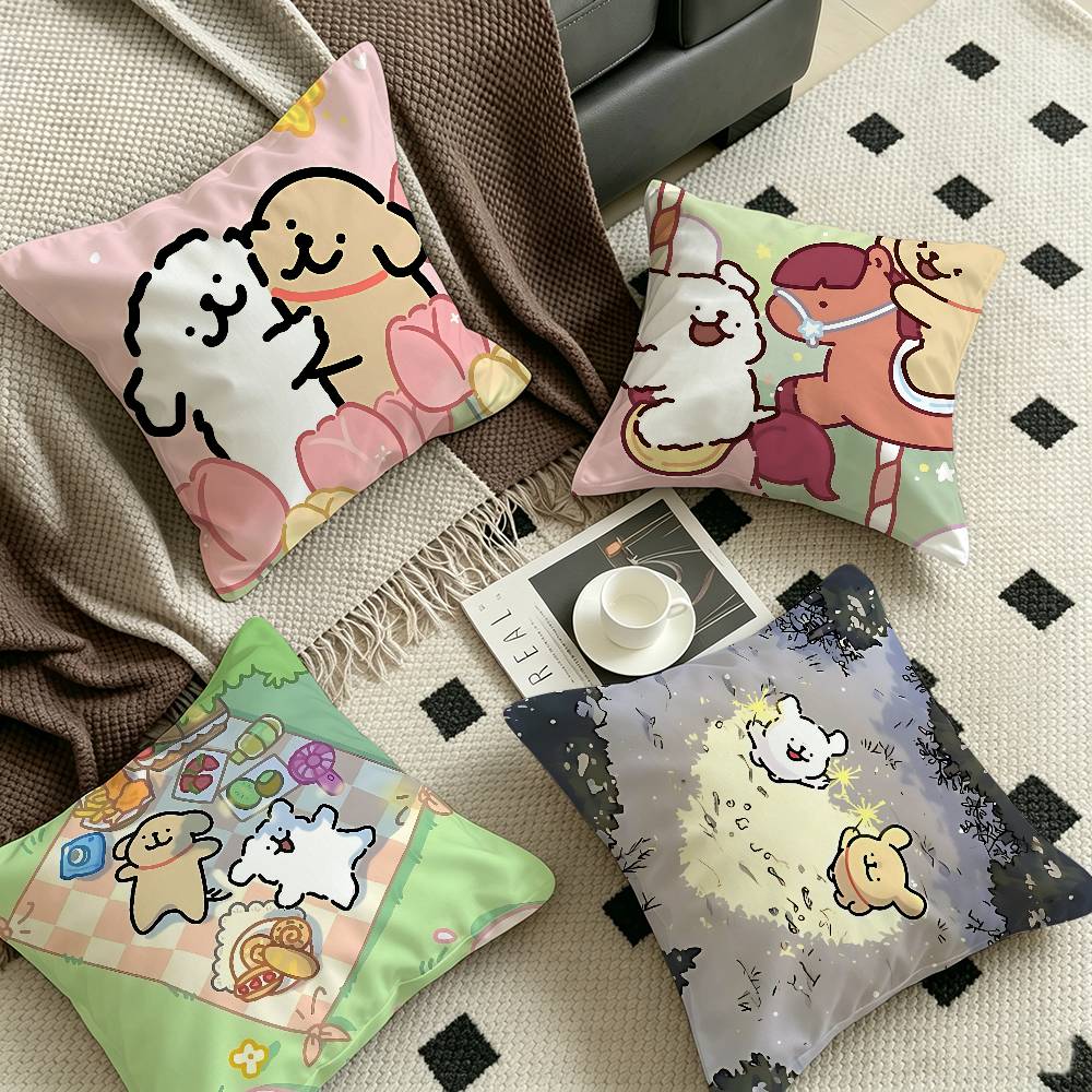 Cute Cartoon Line Dog Personalized picture text home decorative pillows Household Gifts 45x45cm