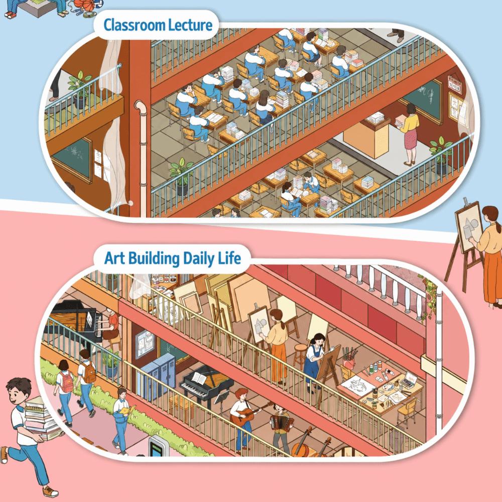 Decorative 3D Scene Stickers DIY Crafting Miniature Scene Stickers Layered Stickers Stress Relief