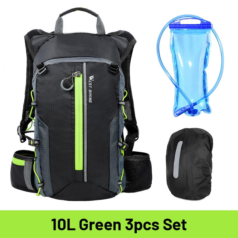 WEST BIKING 10L Nefes Alabilir Bisiklet Sırt Çantası Su Geçirmez Ultra Hafif Katlanabilir Bisiklet Çantası Outdoor Tırmanış Seyahat Yürüyüş Bisiklet Çantası