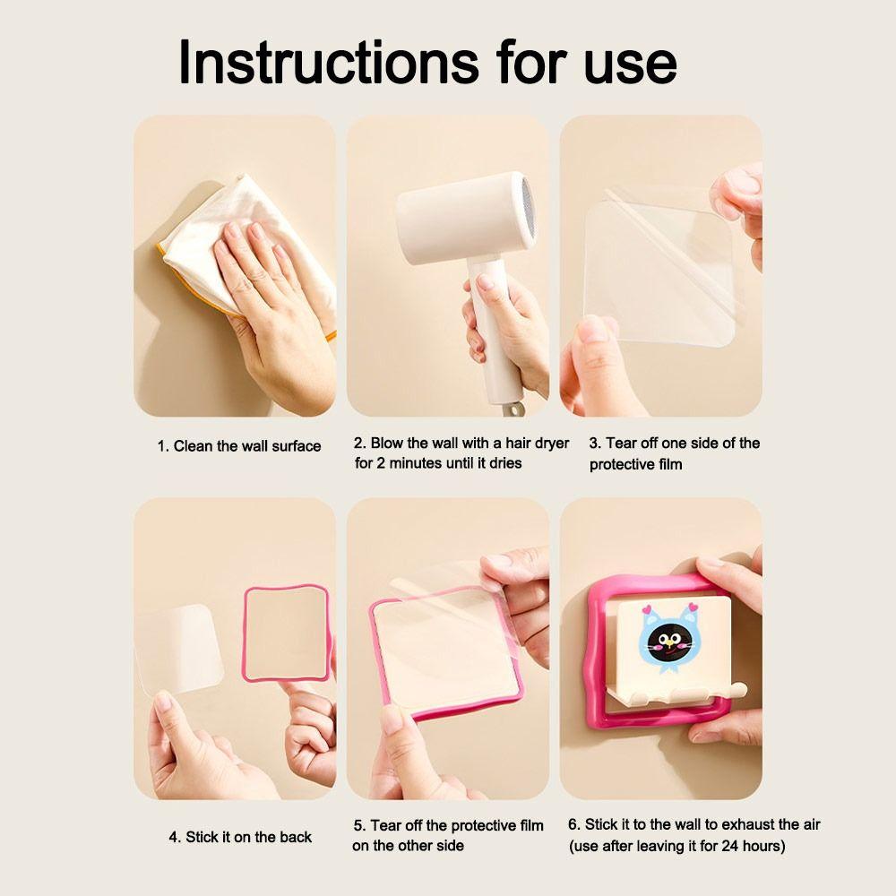 Wall Mounted Toothbrush Hooks Dopamine Punch-free Toothbrush Cup Shelves Cartoon Toothbrush Storage Rack for Household Bathroom