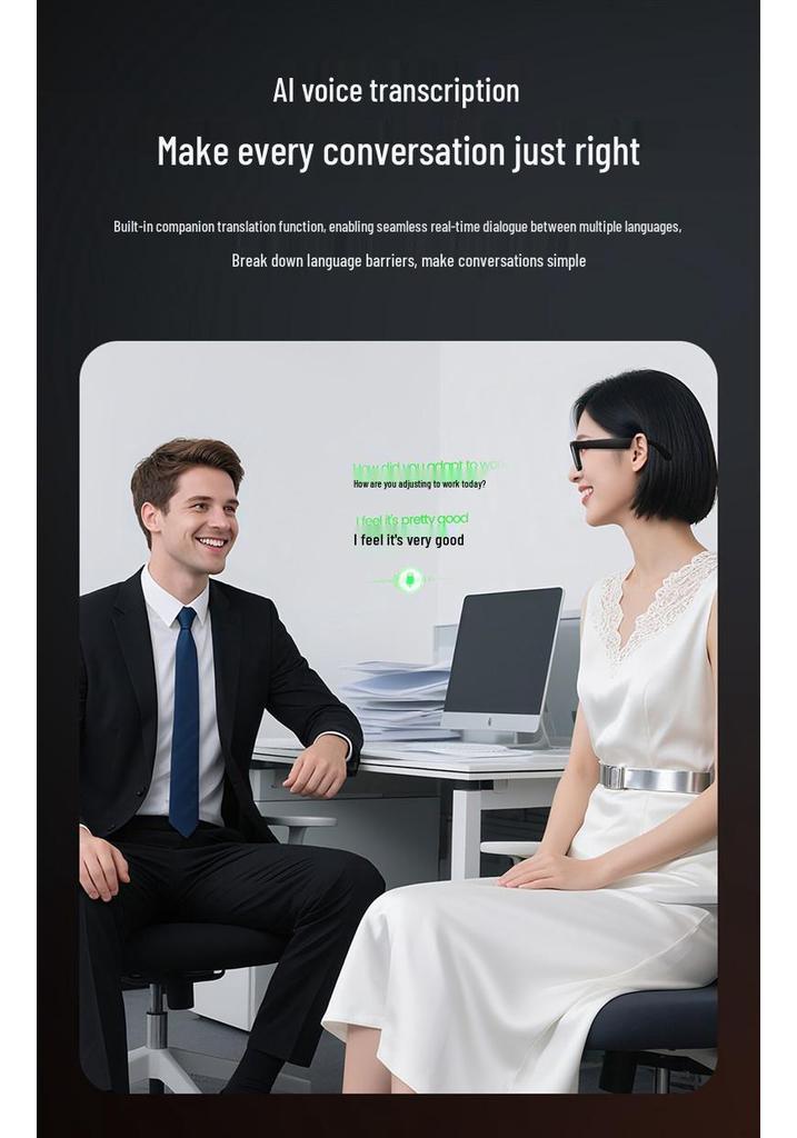 E02C Smart Glasses: Touch-Control, 4-Color Change, 800W HD, Voice Wake-Up, AI Photo Recognition