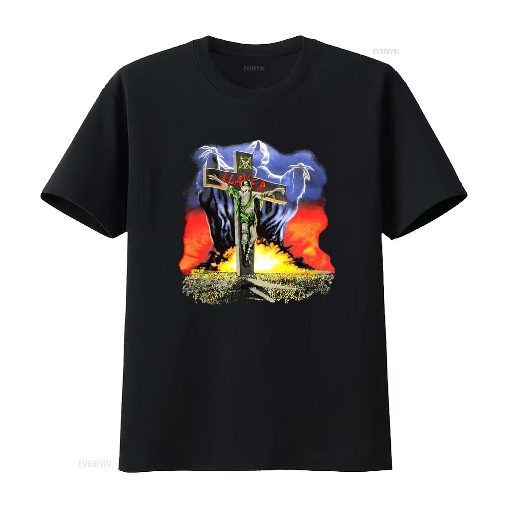 SLAYER 1990 Vintage European Campaign Tour Print T Shirt Vintage Washed Streetwear Fashion Stretched Comfortable Unisex Graphic