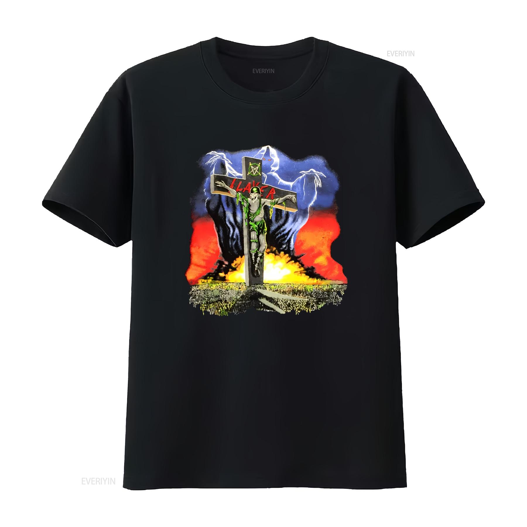 

SLAYER 1990 Vintage European Campaign Tour Print T Shirt vintage Washed streetwear fashion Stretched Comfortable Unisex graphic 4XL