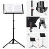 CAHAYA Folding Music Adjustable Height Includes Storage Bag and Music Stand, Tabletop/Single-Piece Stand, 2-Way Design, (80-145cm), File, Lightweight,
