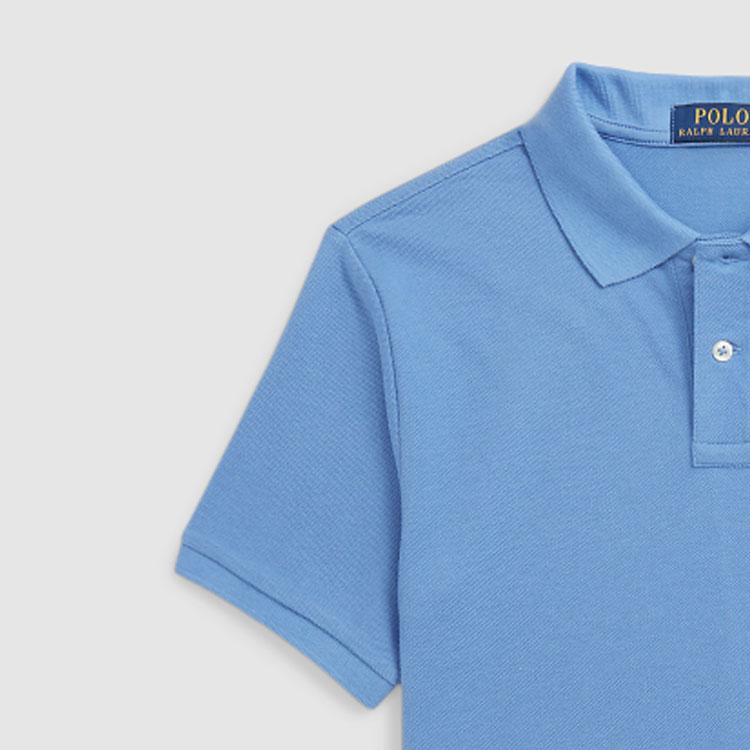 Polo Ralph Lauren T-Shirt SS24 Einfarbig Kleine Pony Stickerei Gerade Lässig Kurzarm Polo Kinder Oberteile Blau CWPOKNIY8021075-400