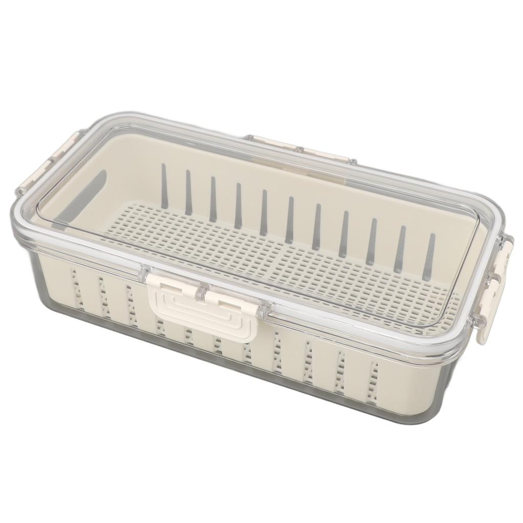 Refrigerator Fresh Food Storage Containers PET Multifunctional with Drainer Fridge Airtight Crisper for Kitchen Dining