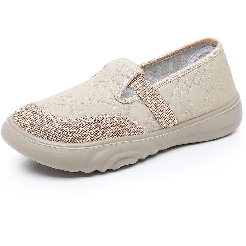 Spring and Autumn new women's cloth shoes trend painted casual shoes soft sole soft surface fly weaving thick sole one pedal single shoes
