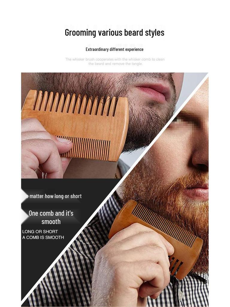 **Yidai Boar Bristle Beard Grooming Set with Scissors & Comb**