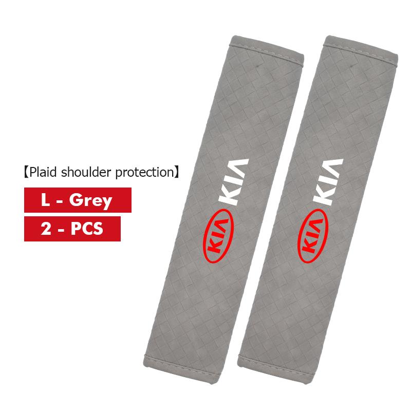 YQOF3 Leather Car Seat Belt Shoulder Pad Shoulder Strap Protection Pad For KIA Cerato Soul Venga Forte Spectra Sedona Niro Cadenza