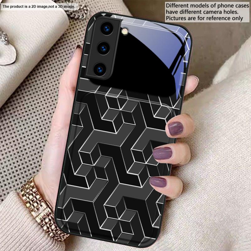 

Абстрактная геометрическая сетка Для Samsung S26 S22 S8 9 10 S20 Ultra S21 Pro S22 Plus S23 FE S24Ultra S25 Edge S24+ Стеклянный чехол для телефона Galaxy S26