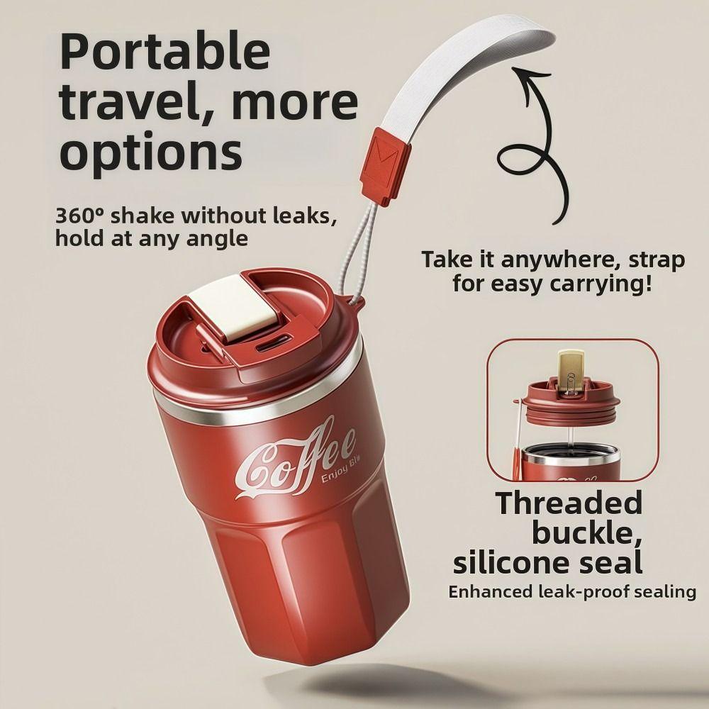 Portable Double-Walled Milk Coffee Cup 304 Stainless Steel Sealed Thermos Mug Insulated Leak-proof Drinking Cup Boys Girls
