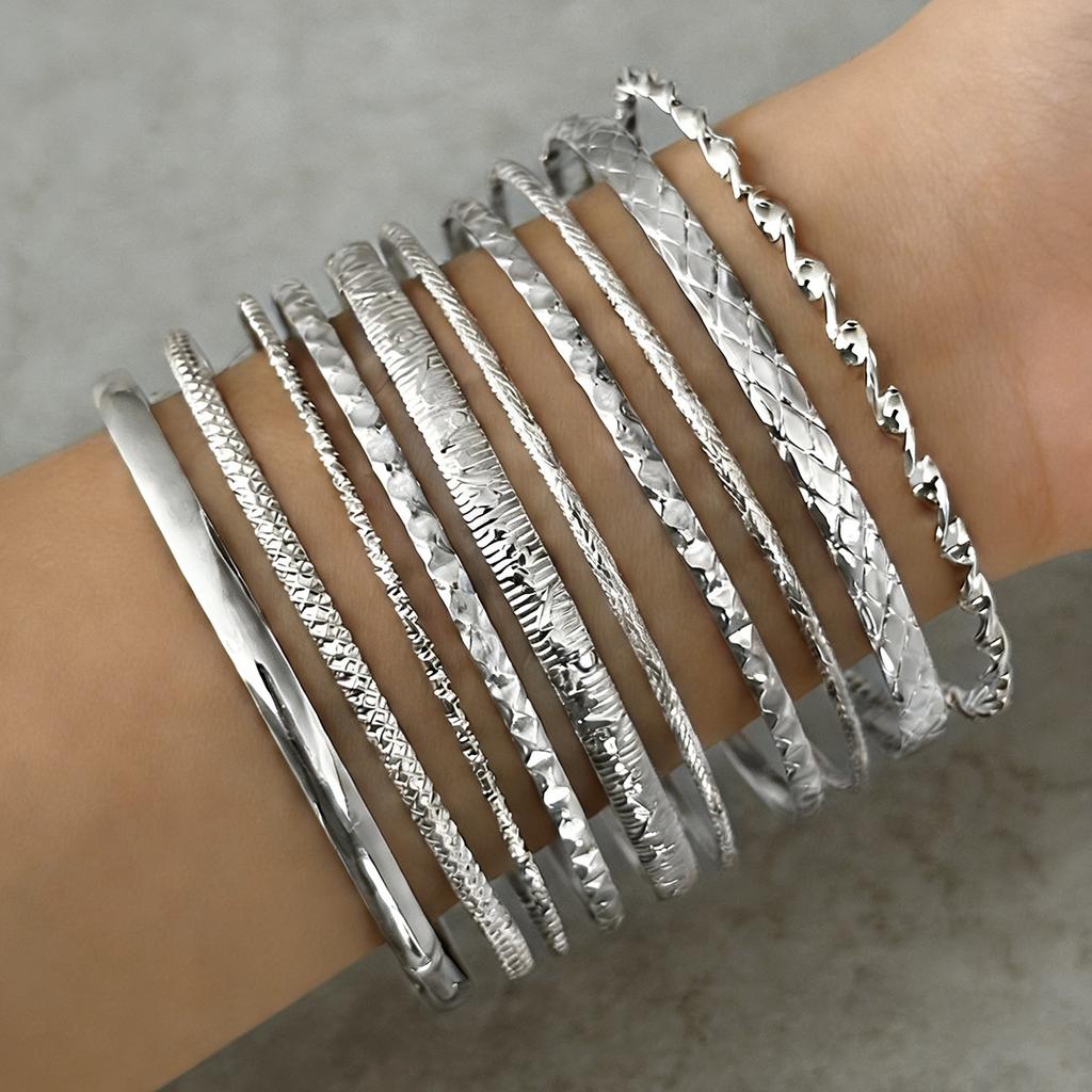 Hot-selling multi-layer stacked bracelet set bracelet women's versatile multi-element personality exaggerated bracelet jewelry