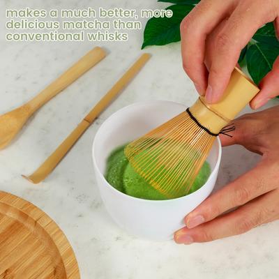 4 Stück Matcha-Schneebesen-Set Natürliches Matcha-Zubereitungswerkzeug Wiederverwendbares Handgefertigtes Japanisches Teezubehör für Teeliebhaber Zuhause DIY