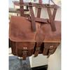 Motorcycle Brown Leather 2 Bags Side Extra Seat Pouch Saddlebags Saddle Panniers