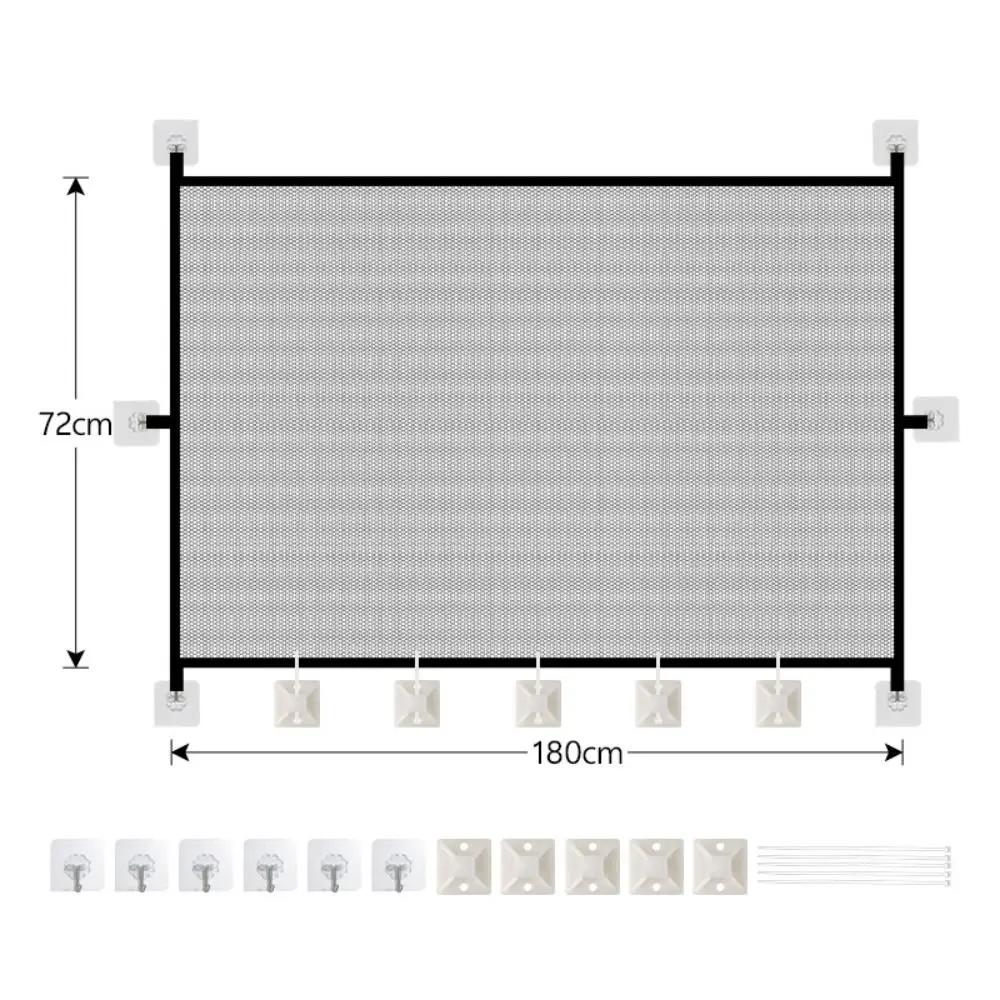 New Retractable Pet Barrier Fences Folding Anti-Escape Pet Safety Gate Mesh with Hooks Dog Isolation Gate Stairs