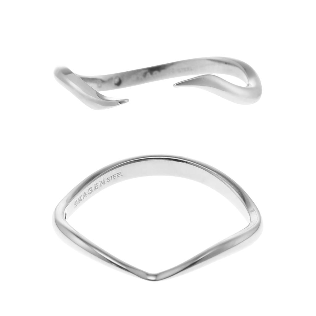 Bague pour femme ESSENTIAL WAVES Stack en acier inoxydable [Skagen], SKJ17940406.5