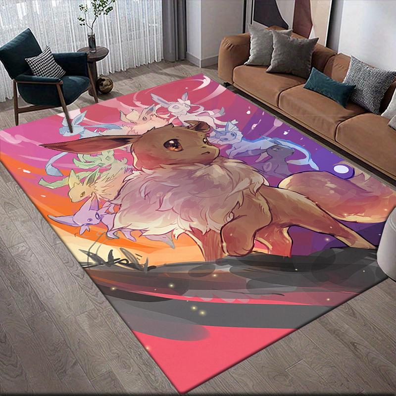 

Eevee Pokemon Square Area Rug, Non-Slip Floor Mat for Living Room, Perfect Gift for Pokemon Fans.chl 60x90cm