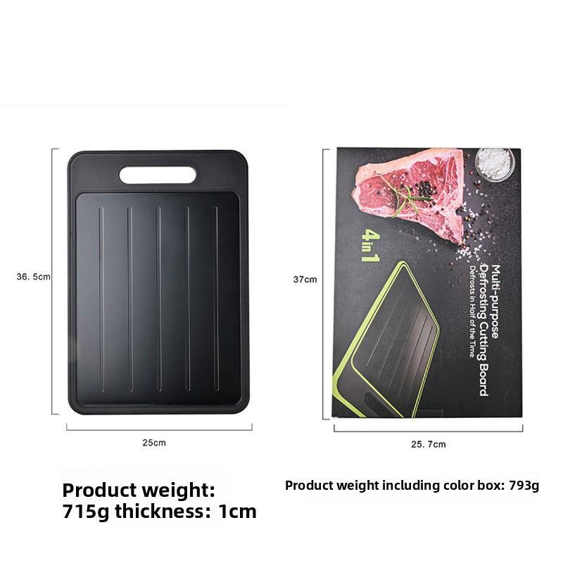 Quick defrosting cutting board aluminum alloy spray-painted double-sided chopping board with garlic grinder cutting board чёрный