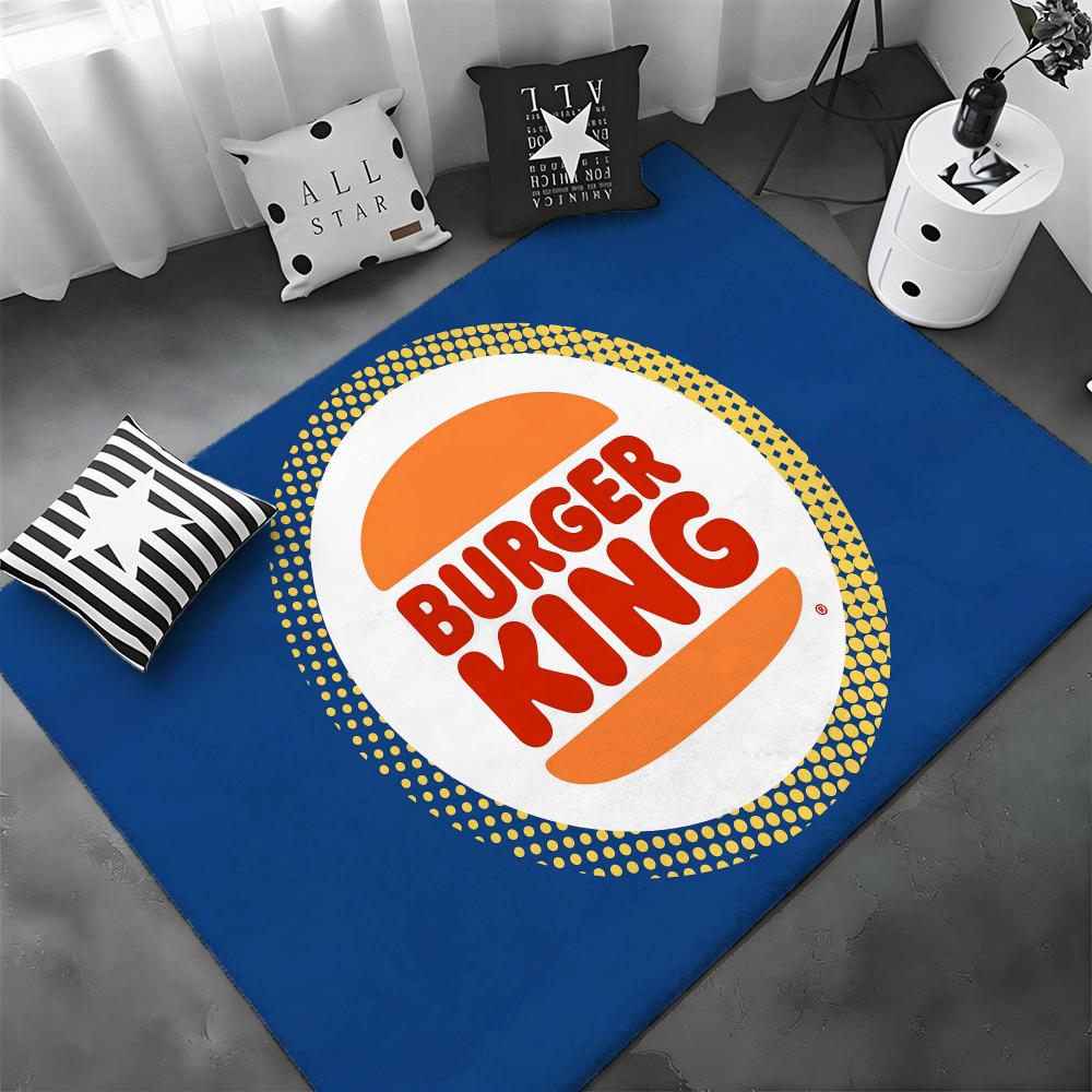 Global Fast Food Chain B-Burger Kings Floor Mat Soft Thickened Flannel Door Mat Non-Slip Living Room Rug Home Decor