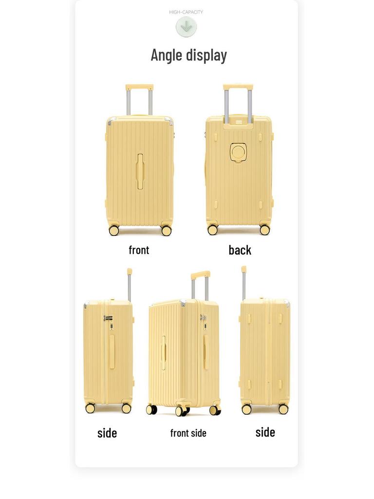 26-inch Durable Leather Suitcase with Universal Wheels and Combination Lock - Unisex Travel Trolley