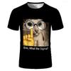 What The Sigma Meme Cat 3D Print Fun T-Shirt - Stylish and Humorous, Relaxed Men's Streetwear, Casual Wear, Unisex Short-Sleeve T-Shirt