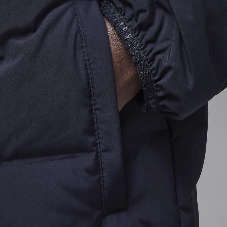 Jordan Pohodlná Měkká Teplá Péřová Bunda s Kapucí Dětské svrchní oblečení Modrá Černá HQ7152-010