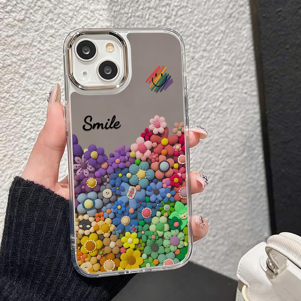 Fashion Makeup Mirror Phone Case For IPhone 17 16 16e 15 14 13 12 11 Pro Max 17E Transparent Silicone Cover Coque