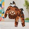 Girls Halloween Cartoon Printed Hooded 2 Piece Outfits Long Sleeve Kangaroo Pocket Top Cuffed Pants