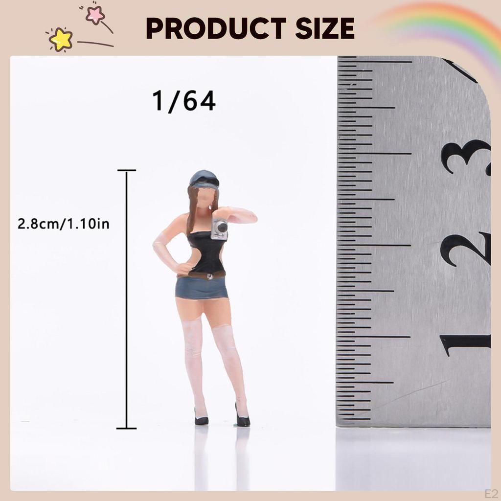 1/64 Girl Figure Model Strapless Top Female Photographer S Scale Layout Decoration Fairy Garden