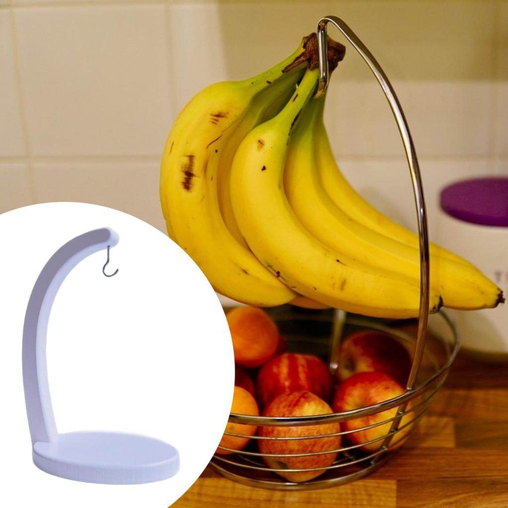 Banana Hanger Steel Hook Banana Holder Sturdy Hanging Fruits or Vegetables Minimalist Bamboo None Slip for Kitchen Counter