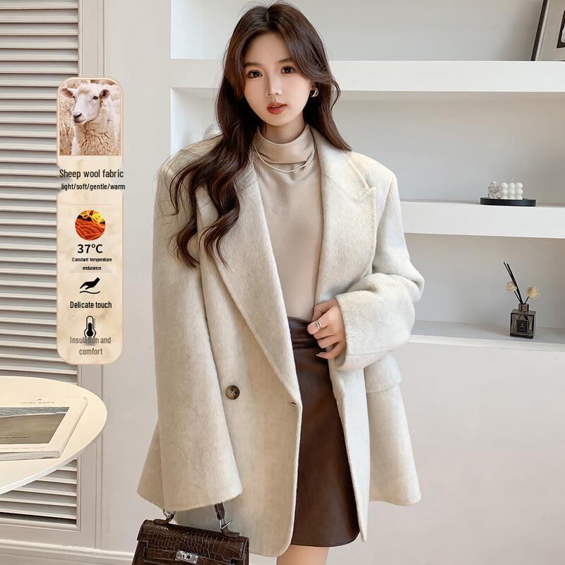 

Mokana Women s Double-faced Wool Blend Relaxed Suit Coat S