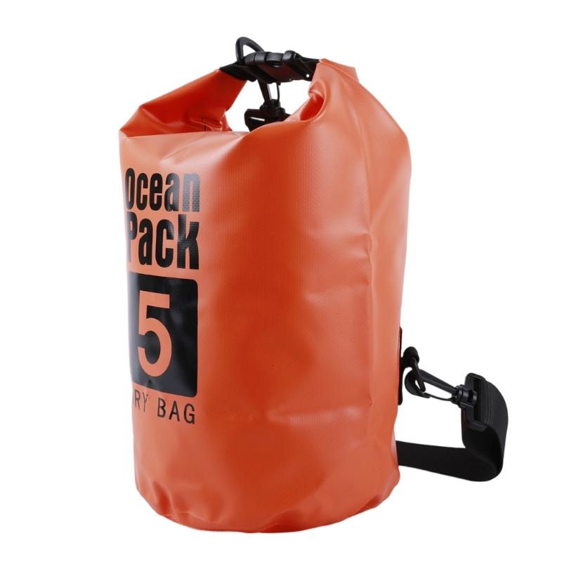 Practical Outdoor Waterproof Dry Backpacks Tear Resistant PVC Storage Bag Adjustable Shoulder Strap For Hiking