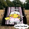 Custom Name Pika Urban Fashion Blanket  Ideal Bedding Blanket Perfect for Travel, Camping, Living Rooms, Offices, Sofas, Fan Christmas gift