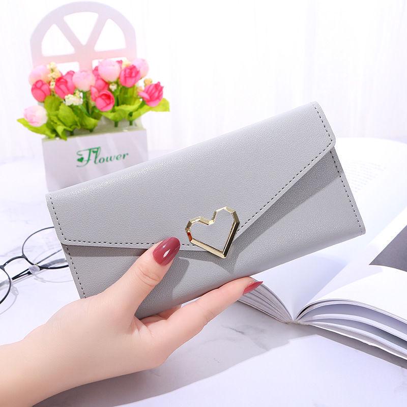 Korean Style Women's Long Clutch Wallet with Multi-Card Slots and Coin Purse
