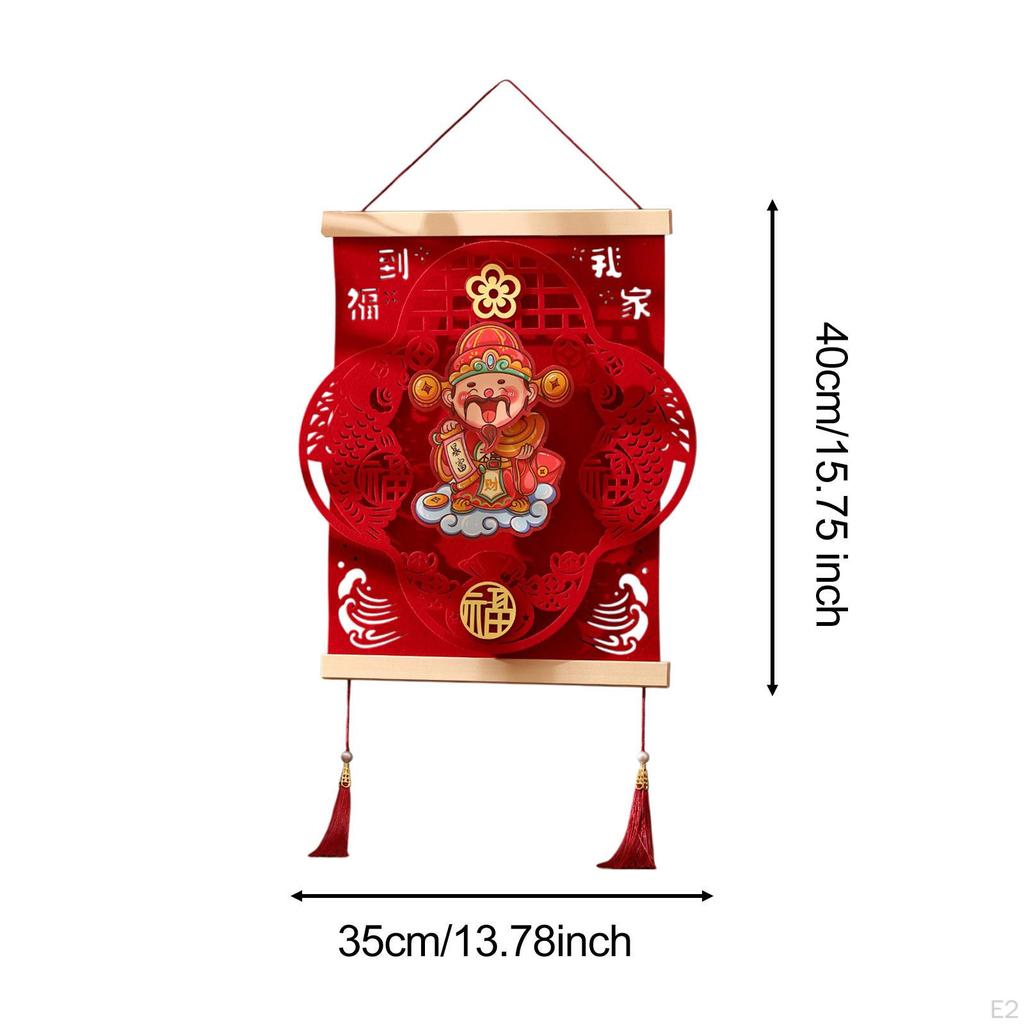 Chinese Year Decoration 3D Shaking Head Caishen Decorative Front Door Hanging Ornament for Party