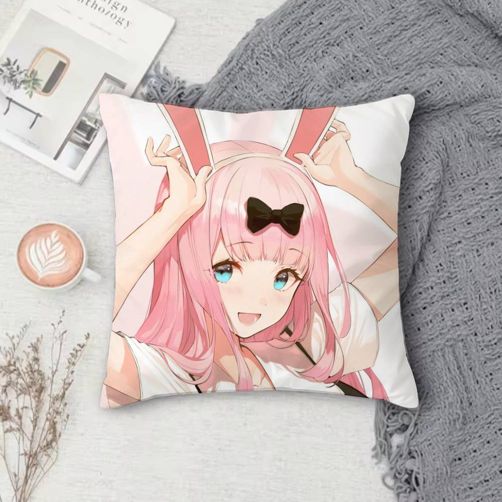 Kaguya-Sama Love Is War Kaguya-Sama Double-Sided Printed Square Pillow Cover Decorative Cushion Cover For Sofa Bedroom Bedside