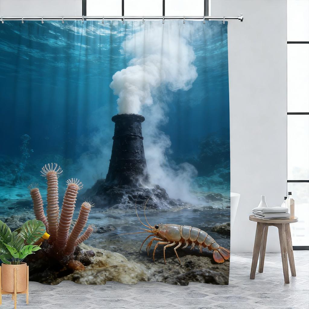 Vibrant Underwater Coral Reef with Sea Turtle & Clownfish Waterproof Shower Curtain for Bathroom Decor