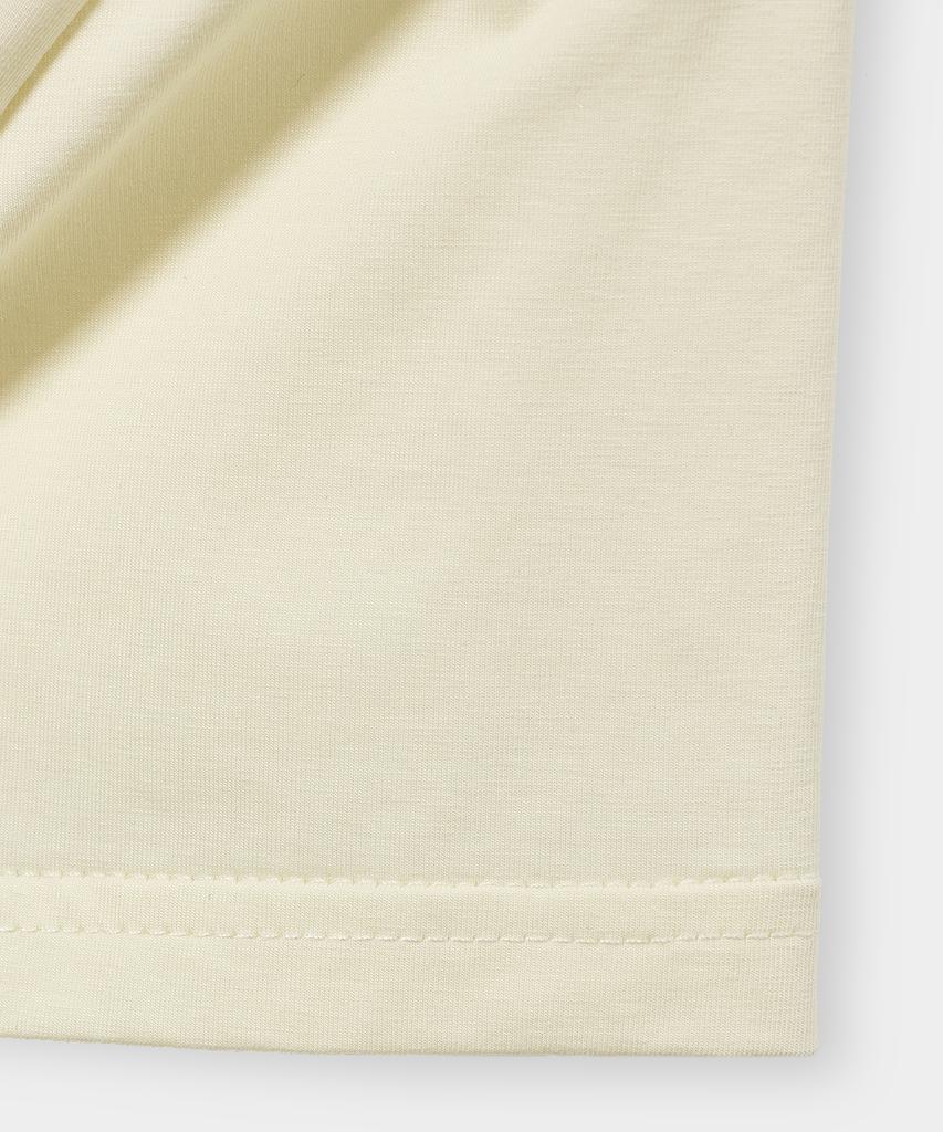 Yujen Lace Neck Semi-Crop Short Sleeve T-Shirt_Cream Butter