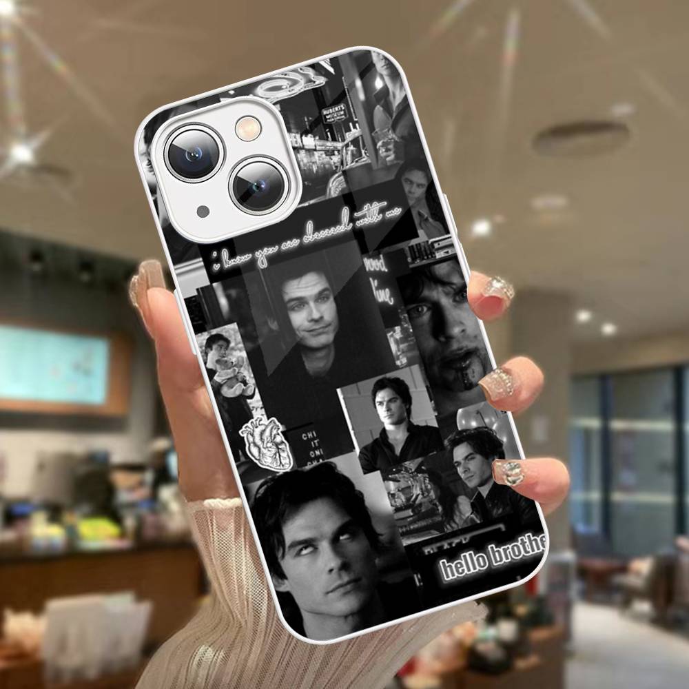 

The Vampire Diaries Damon Salvatore Tempered Glass For Iphone 14 13 12 11 Pro Mini XS MAX 14Plus X XS XR Cover iphone 12pro max